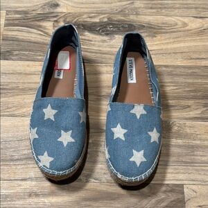 Steve Madden Women’s Talan Star Espadrille‎ Denim Shoe Size 10